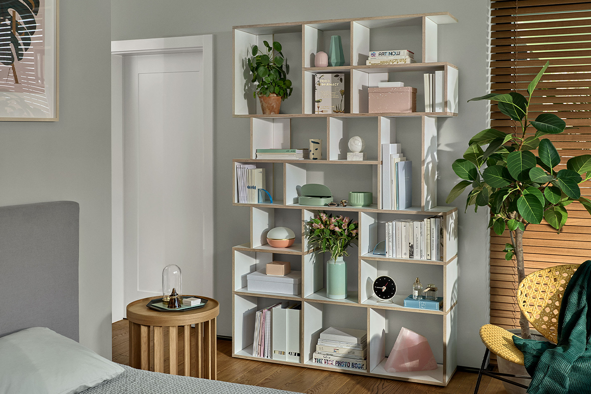 Beautifully stylised white Tylko Bookcase