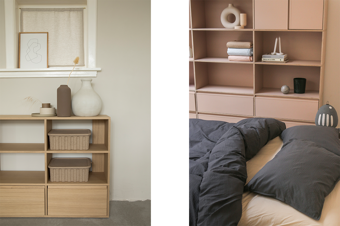 Tylko veneer shelves - for your calm and cosy bedroom